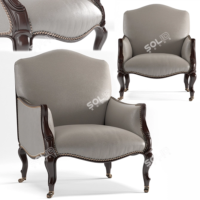 Elegant Bergere Chair: Darryl Carter 3D model image 1