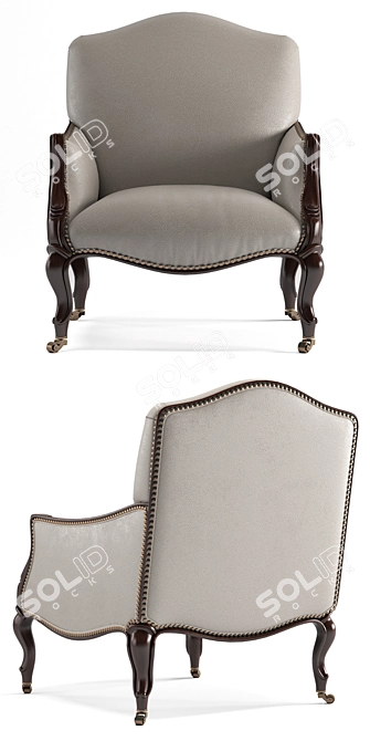 Elegant Bergere Chair: Darryl Carter 3D model image 2
