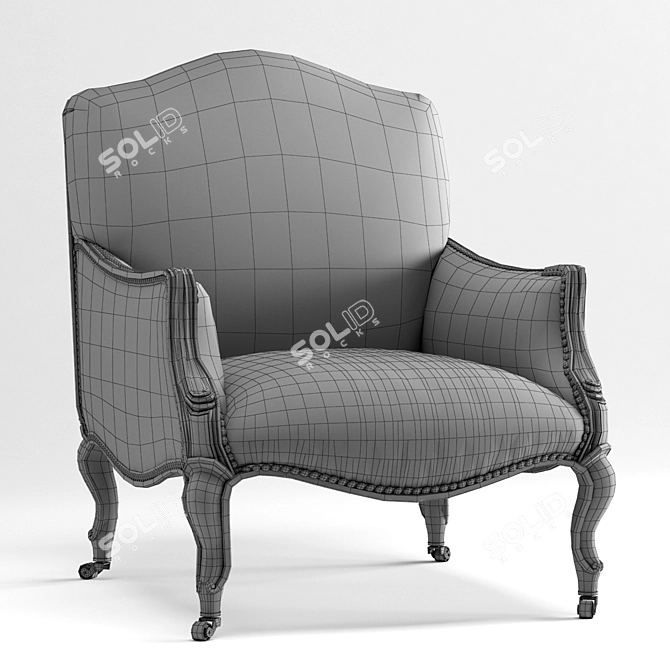 Elegant Bergere Chair: Darryl Carter 3D model image 3