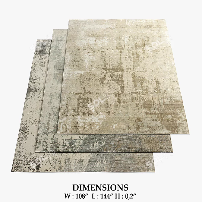 Elegant Relined Rugs Collection 3D model image 1