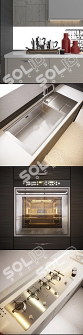 Italian Kitchen: High Detail, Customizable 3D model image 2