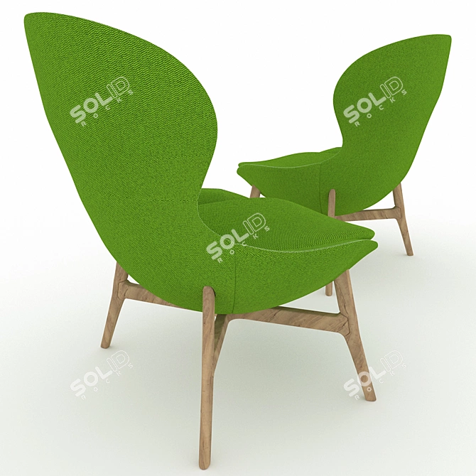 Modern Round Armchair: Stylish and Comfortable 3D model image 2