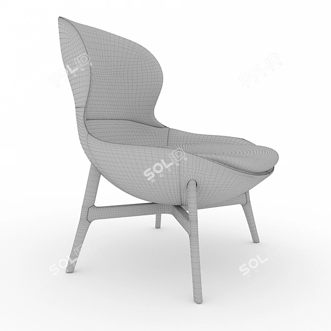 Modern Round Armchair: Stylish and Comfortable 3D model image 3