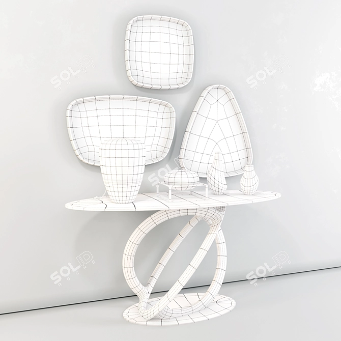 Elegant Console Set: Kosmo and Mix Mirror 3D model image 3