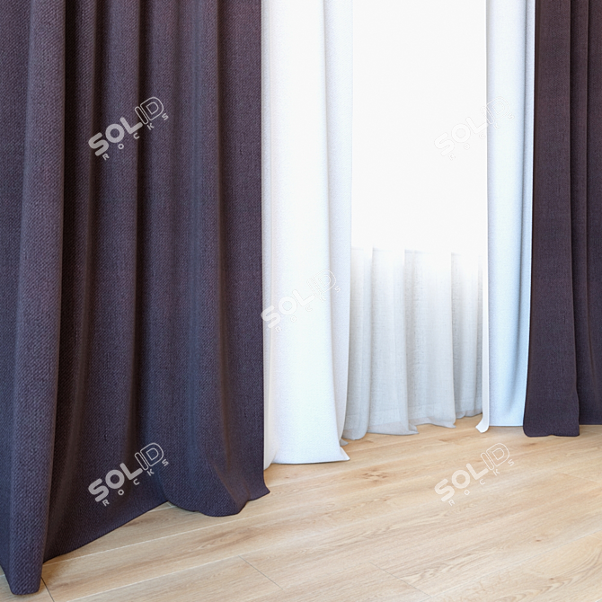 Elegance Embodied | Sheer and Sleek Curtains 3D model image 2