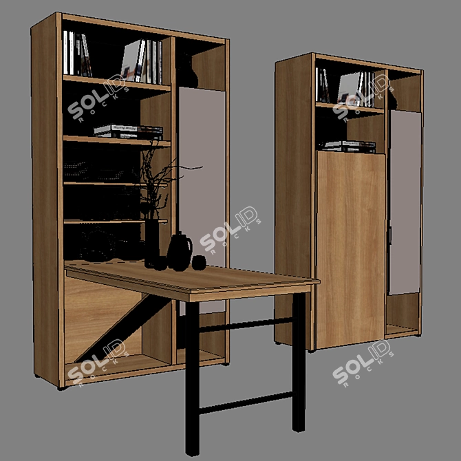 Multi-functional Buffet with Pull-out Dining Table 3D model image 3