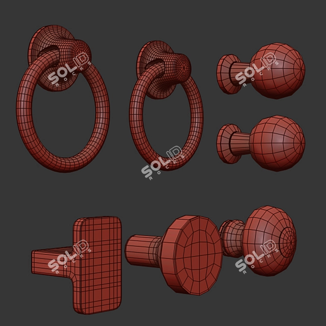 Modern Knob Set: Elegant and Functional 3D model image 1