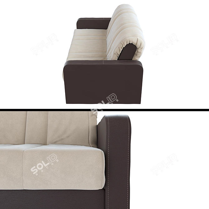 Sleek Samurai Sofa 3D model image 2