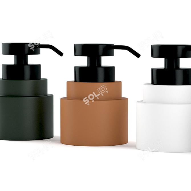 Sleek Rubber Ceramic Soap Dispenser 3D model image 2