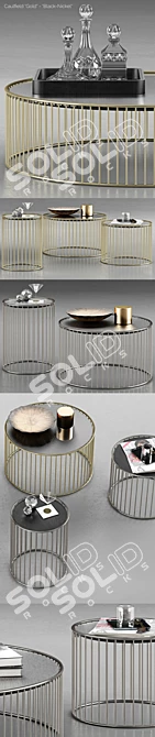 Golden Elegance: Minotti Caulfield Coffee Tables 3D model image 3