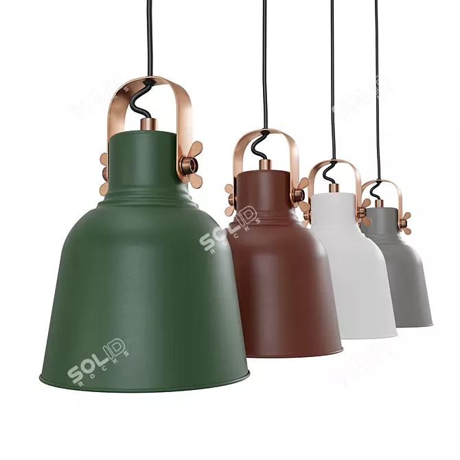 Modern Metal Pendant Lamp 3D model image 1