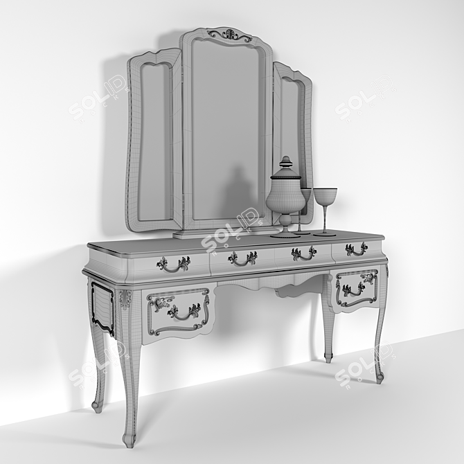 Elegant Giglio Dressing Table 3D model image 3