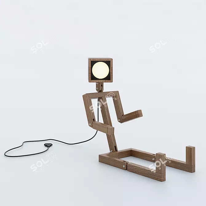 Joyful Jaffu Wooden Children's Lamp 3D model image 2