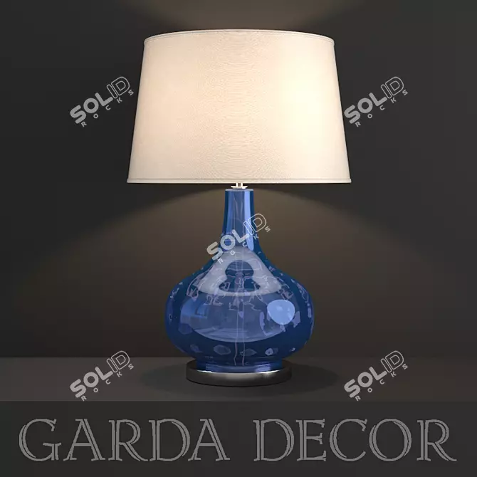 Garda Decor Blue Glass Desk Lamp 3D model image 1