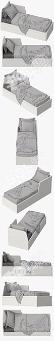 Stylish FLlekke Daybed By Ikea 3D model image 2