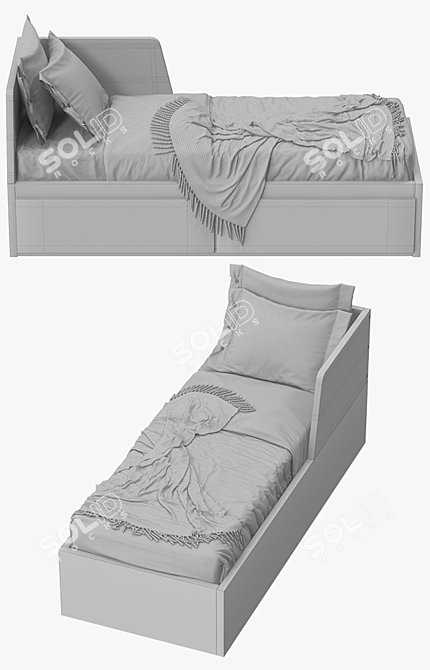 Stylish FLlekke Daybed By Ikea 3D model image 3