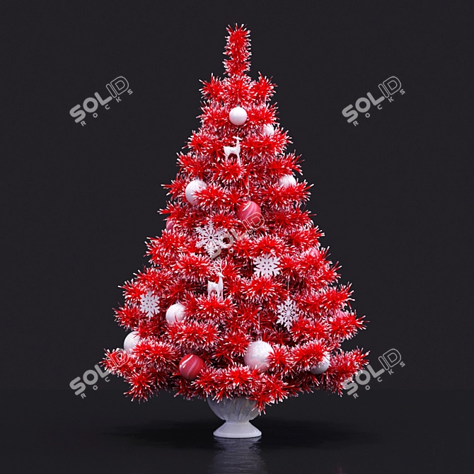 Mini Tabletop Christmas Tree 3D model image 1