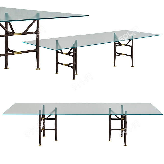 Elegante Tavolo Rettangolare Alfred 3D model image 1