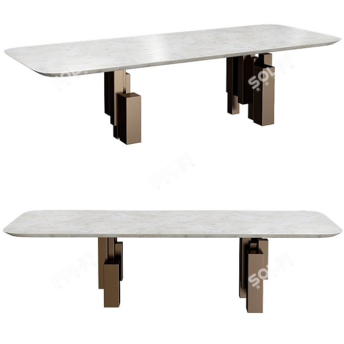  Sleek Skyline Table by Cattelan Italia 3D model image 1