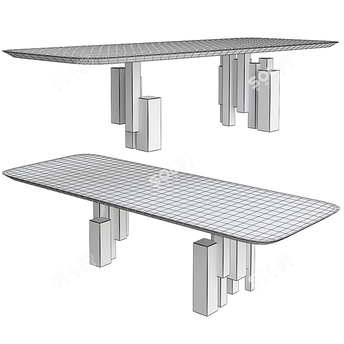  Sleek Skyline Table by Cattelan Italia 3D model image 2