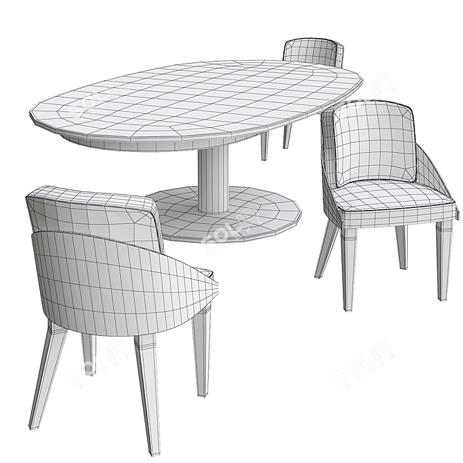 Elegant Potocco Diva Dining Chair 3D model image 2