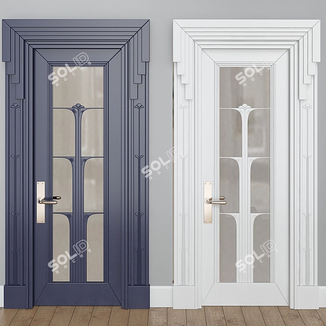 Modern Wooden Interior Doors 3D model image 1