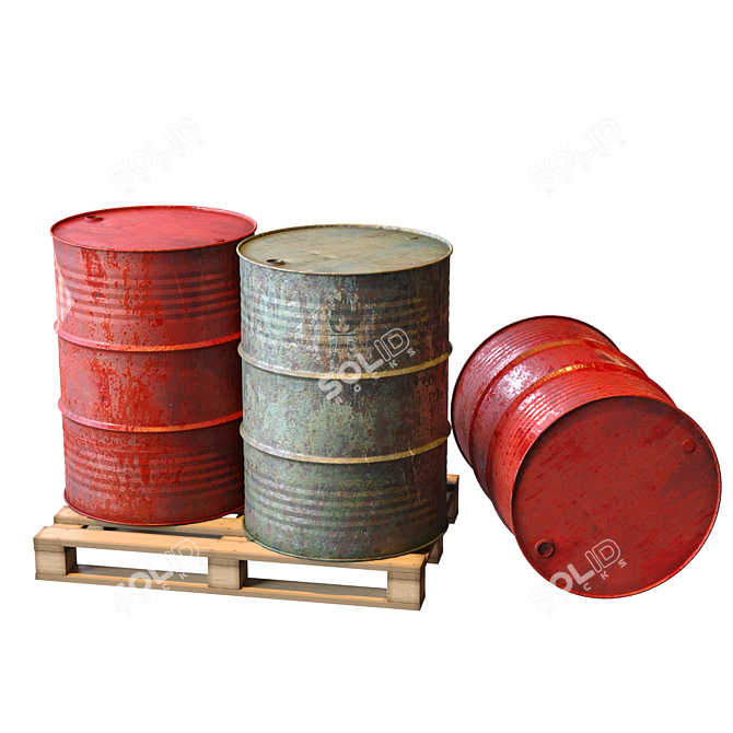 Fuel Barrels: Reliable Storage Solution 3D model image 1