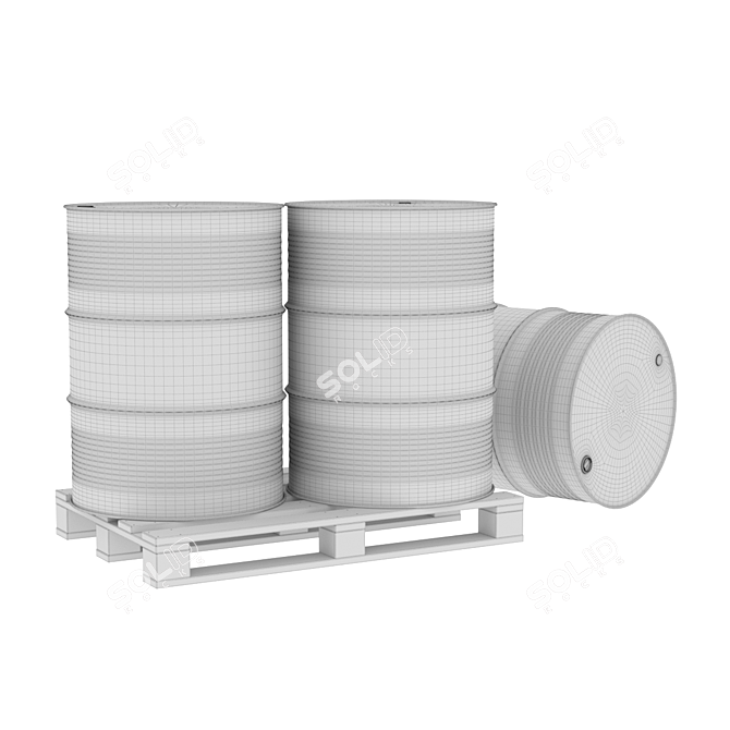 Fuel Barrels: Reliable Storage Solution 3D model image 3