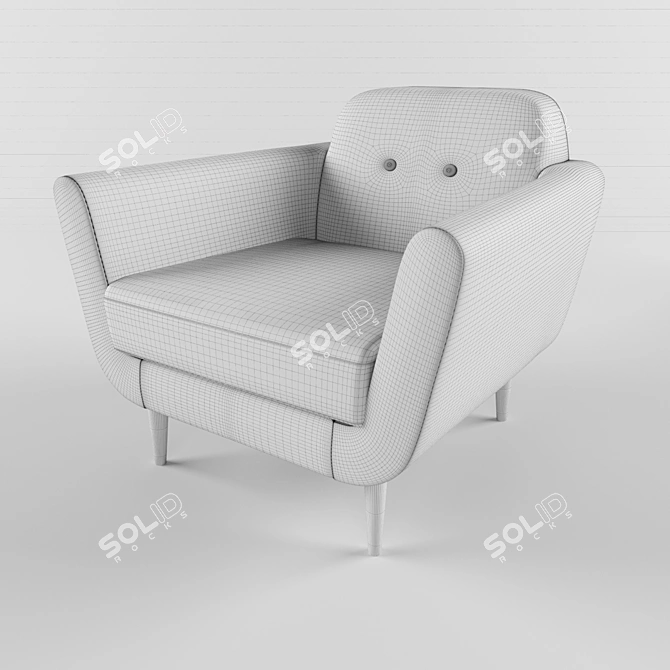 Modern Upholstered Armchair 3D model image 3