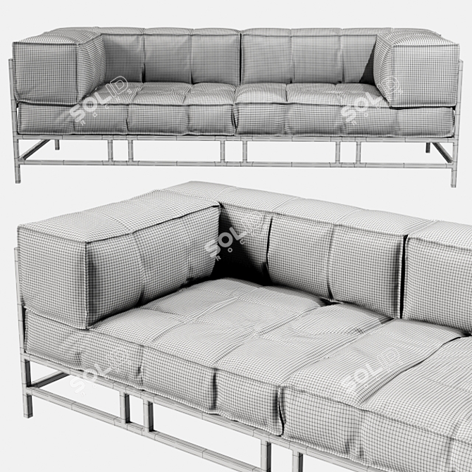Bruehl Metal Sofas: Modern Elegance 3D model image 3