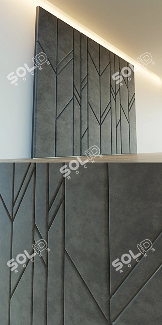 Elegant Soft Panel Wall Decor 3D model image 2