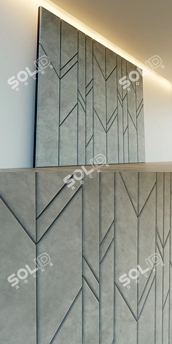 Elegant Soft Panel Wall Decor 3D model image 3