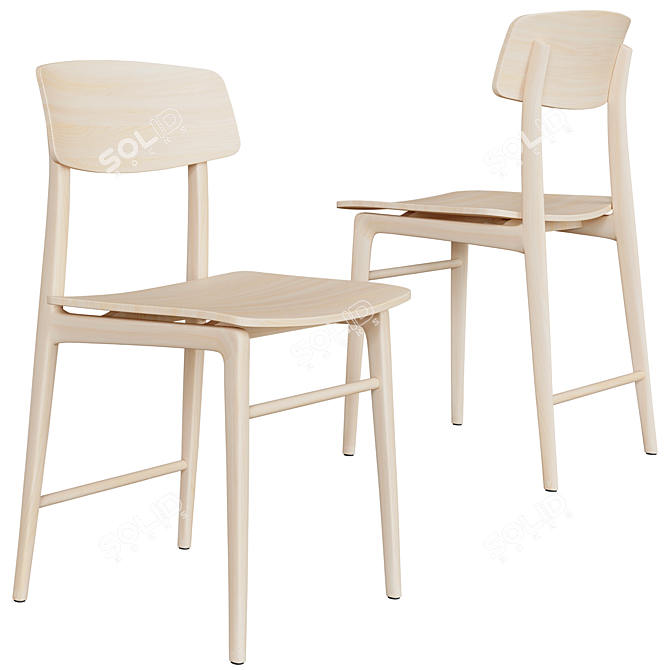 Elegant Woody Dining Table 3D model image 4