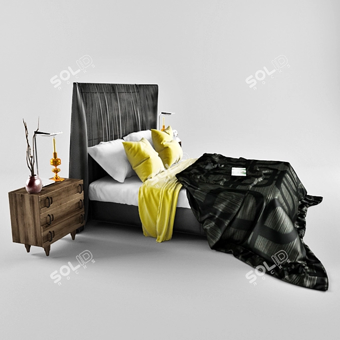 Italian Made Bed 3D model image 2