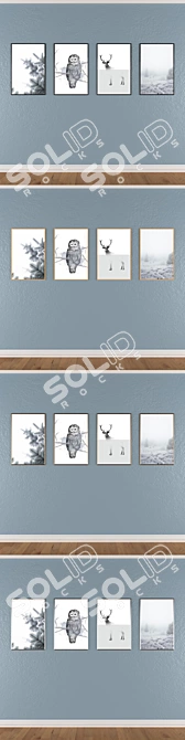 Abstract Wall Art Set 3D model image 3