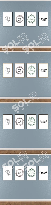 Title: Versatile Frame Set with Wall Paintings 3D model image 3