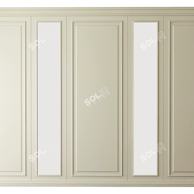 Elegant Wall Moulding: Perfect for Any Space 3D model image 1