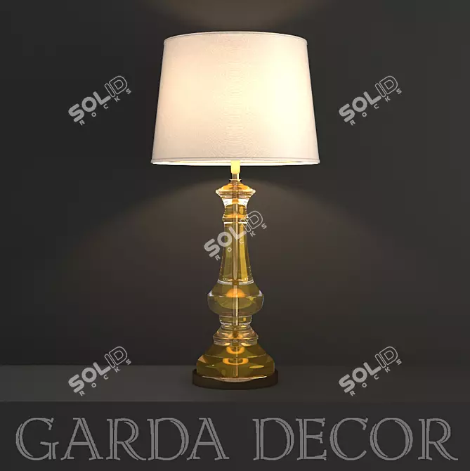 Golden Glass Table Lamp 3D model image 1