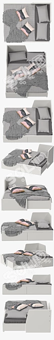 Ikea FLlekke Bed: Stylish and Versatile 3D model image 2