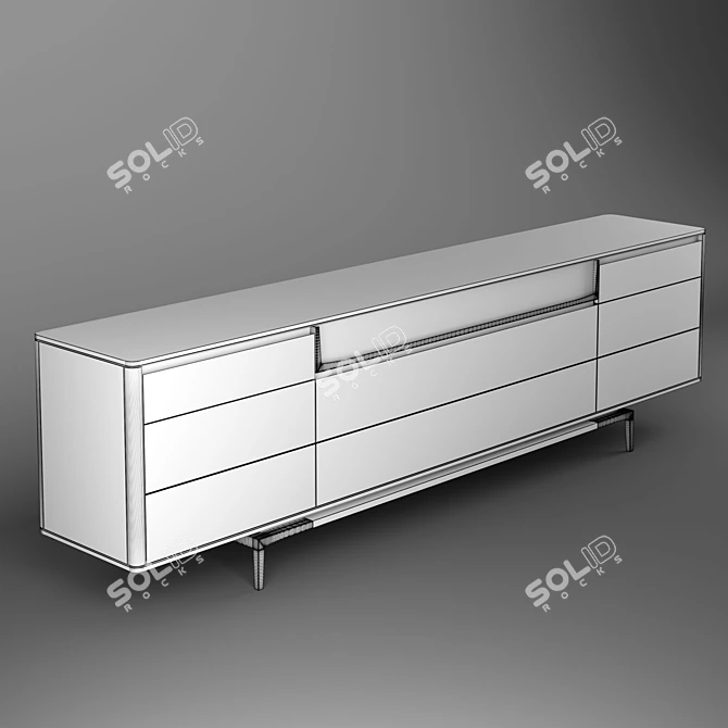 Title: Visionnaire BARNEY Modern Lacquered Sideboard 3D model image 2