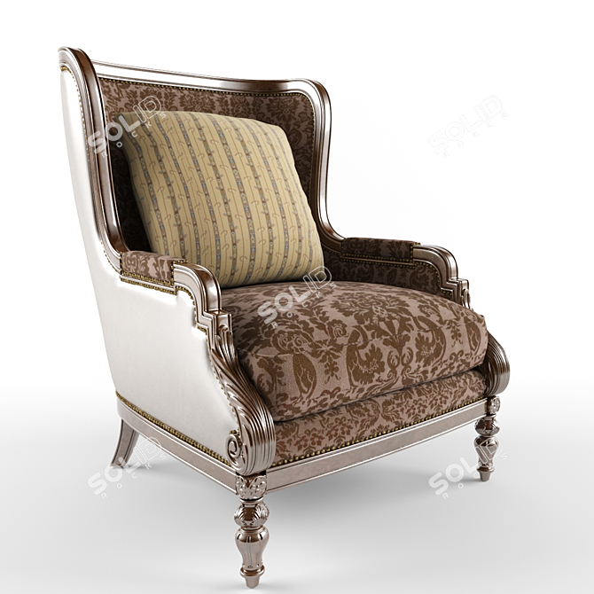 Elegant Classic Armchair: Highly Detailed Masterpiece 3D model image 2