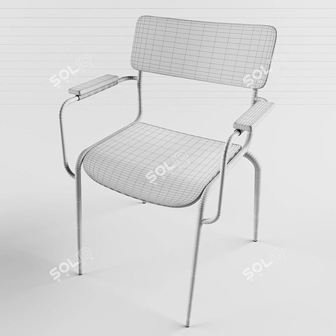 Modern Mies Chair: Variety of Colors & Armrest Option 3D model image 3