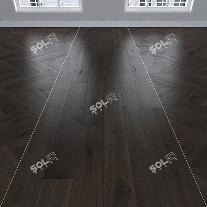 Oak Coffee Parquet - Herringbone, Linear & Chevron 3D model image 1