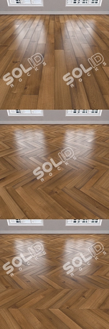 Oak Parquet: Herringbone, Linear, Chevron 3D model image 2