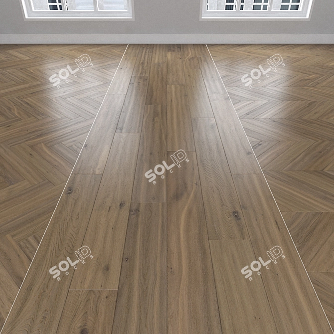 Parquet Oak: Herringbone, Linear & Chevron 3D model image 1