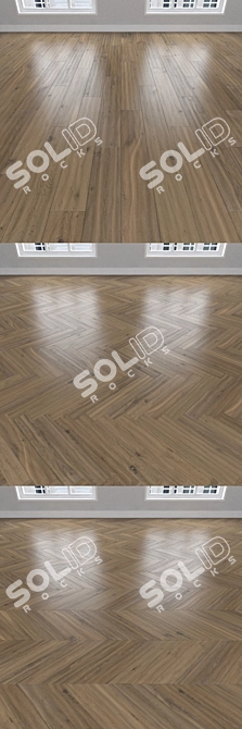 Parquet Oak: Herringbone, Linear & Chevron 3D model image 2