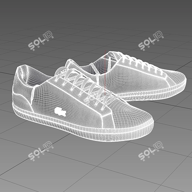 Classic Lacoste Sneakers 3D model image 2