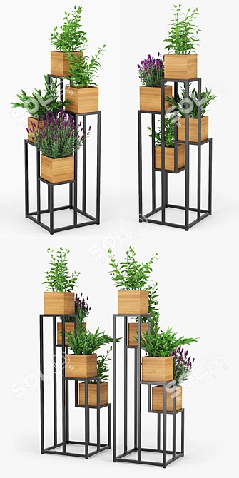 Quadrant Plant Display Stand 3D model image 2