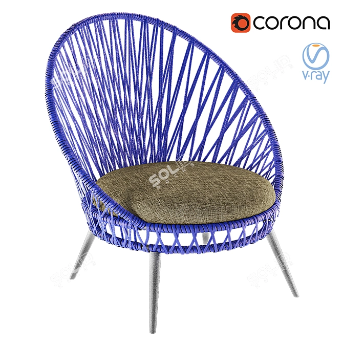 Mindo Panna Lounge Armchair: Modern, Comfortable, and Stylish 3D model image 1