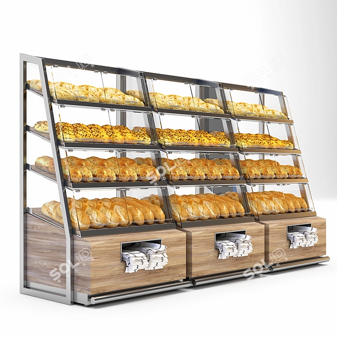 Superior Bread Display Rack 3D model image 2